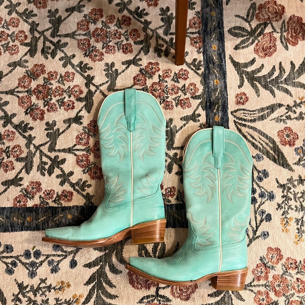 Tecovas Turquoise Western Boots rare color 6.5M